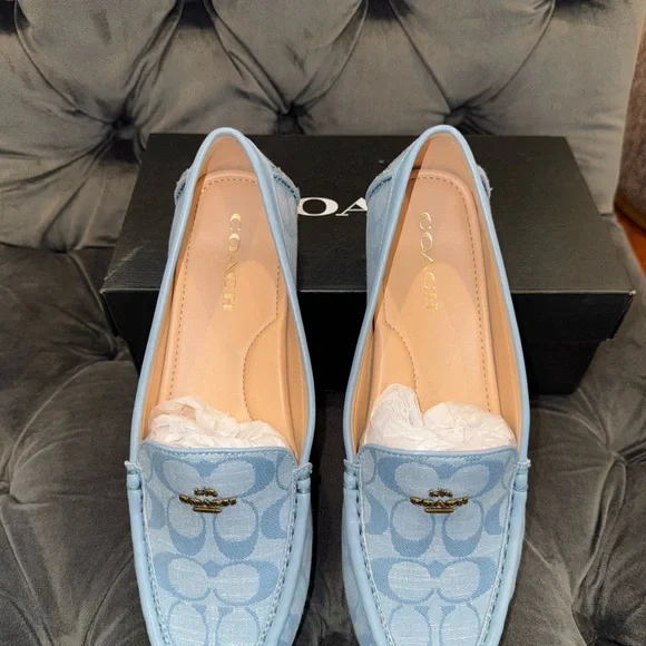 Coach Women's Light Blue Signature Loafers - Picture 2 of 3
